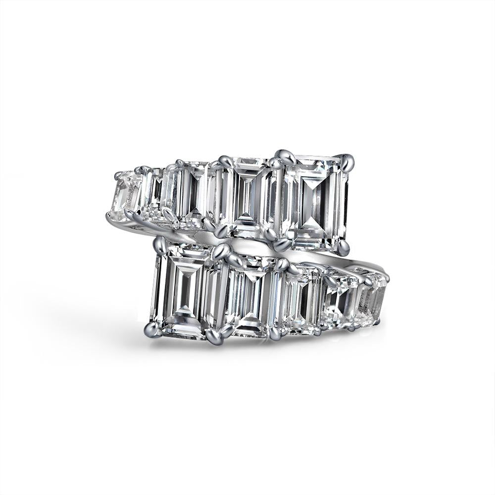 5 Carat Toi Et Moi Lab-Grown Diamond Baguette Cut Eternity Ring, Super Luxury Et Moi Engagement Ring
