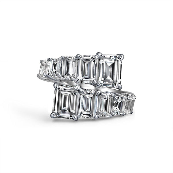 5 Carat Toi Et Moi Lab-Grown Diamond Baguette Cut Eternity Ring, Super Luxury Et Moi Engagement Ring