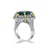 5 carat green emerald halo ring in 925 sterling silver with a vivid green gemstone centerpiece, perfect for engagement and luxury occasions.
