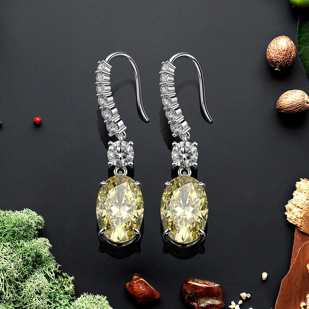 6 Carat Brilliant Oval Diamond Simulated Long Tassel Earring | Minimalist Jewelry