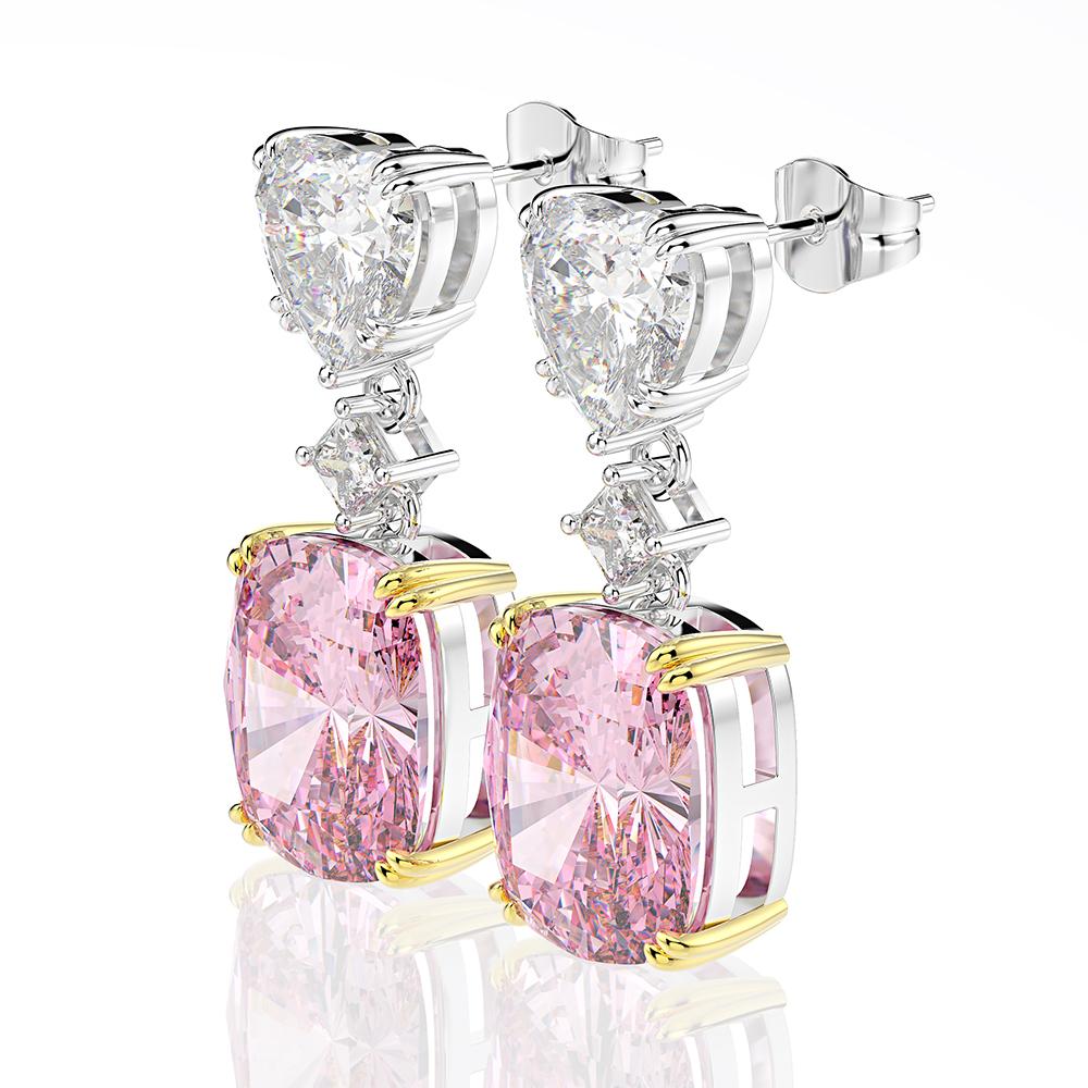 6 Carat Cushion Canary Yellow Diamond Earrings