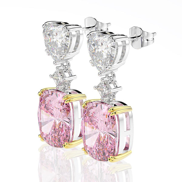 6 Carat Cushion Canary Yellow Diamond Earrings