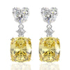 6 Carat Cushion Canary Yellow Diamond Earrings
