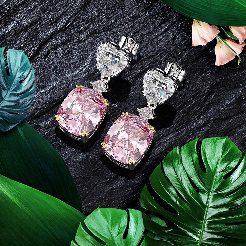 6 Carat Cushion Canary Yellow Diamond Earrings