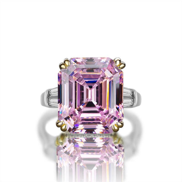 Vivid Pink Diamond Three-Stone Wedding Anniversary Three Stone Anniversary Ring