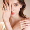 2-carat D color diamond wedding ring set with luxury halo design, perfect for engagement and wedding jewelry.