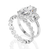 2-carat D color diamond wedding ring set with luxury halo design, perfect for engagement and wedding jewelry.