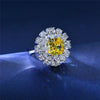 7-carat princess-cut Daisy Flower diamond ring, featuring a stunning halo design. Perfect for weddings, anniversaries, and special moments.