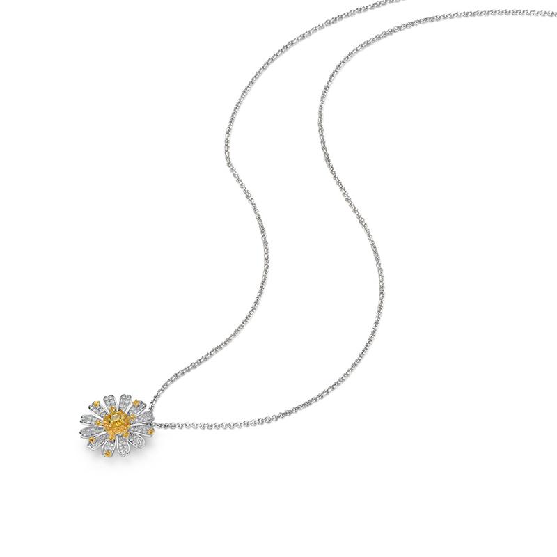7 Carat Princess Cut Daisy Flower Lab-Grown Diamond Halo Pendant | Brilliant Design for Her