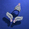 2 Carat Vivid Pink Pear Cut Diamond Simulant Cocktail Angel Wing Ring| Best Gift For Her