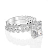 2-carat D-color cushion-cut diamond wedding ring set with luxury halo design, perfect for engagements and weddings.