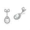 Long Tassel Love Bow Style Mother of Pearl Dangle Earring w Luxurious Design