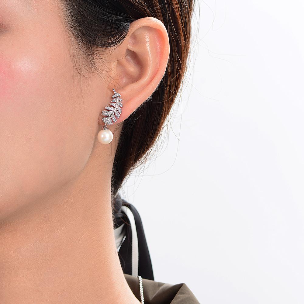 Mother of Pearl Feather Style Dangle Earring, Best Luxurious Design For Her