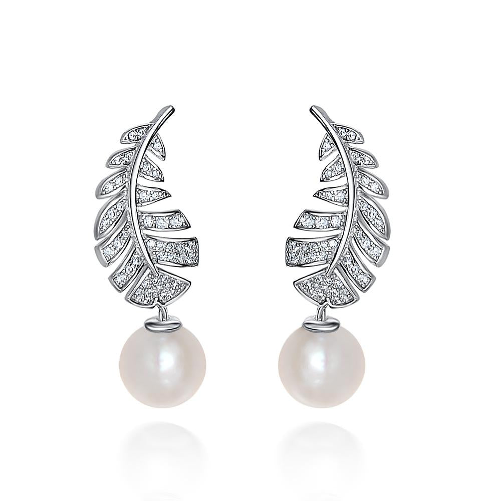 Mother of Pearl Feather Style Dangle Earring, Best Luxurious Design For Her