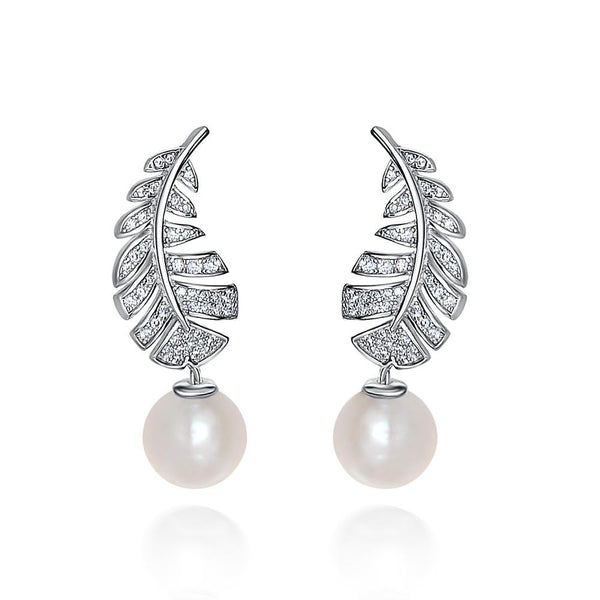 Mother of Pearl Feather Style Dangle Earring, Best Luxurious Design For Her