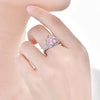 3 Carat Vivid Pink Heart Shape Diamond Simulant Cocktail Ring| Best Three Stone Anniversary Ring