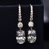 D Color Oval Diamond Tassel Earrings | Sterling Silver Luxury Drop Earrings