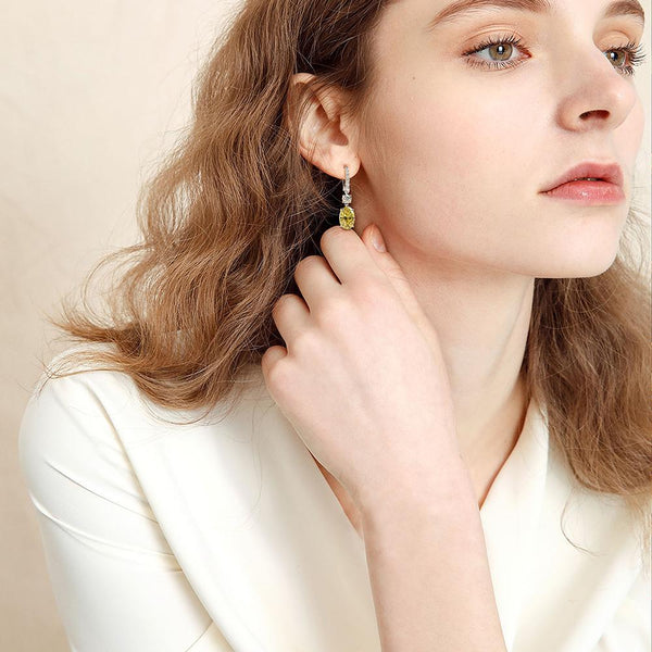 D Color Oval Diamond Tassel Earrings | Sterling Silver Luxury Drop Earrings