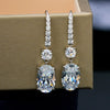 D Color Oval Diamond Tassel Earrings | Sterling Silver Luxury Drop Earrings