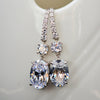D Color Oval Diamond Tassel Earrings | Sterling Silver Luxury Drop Earrings
